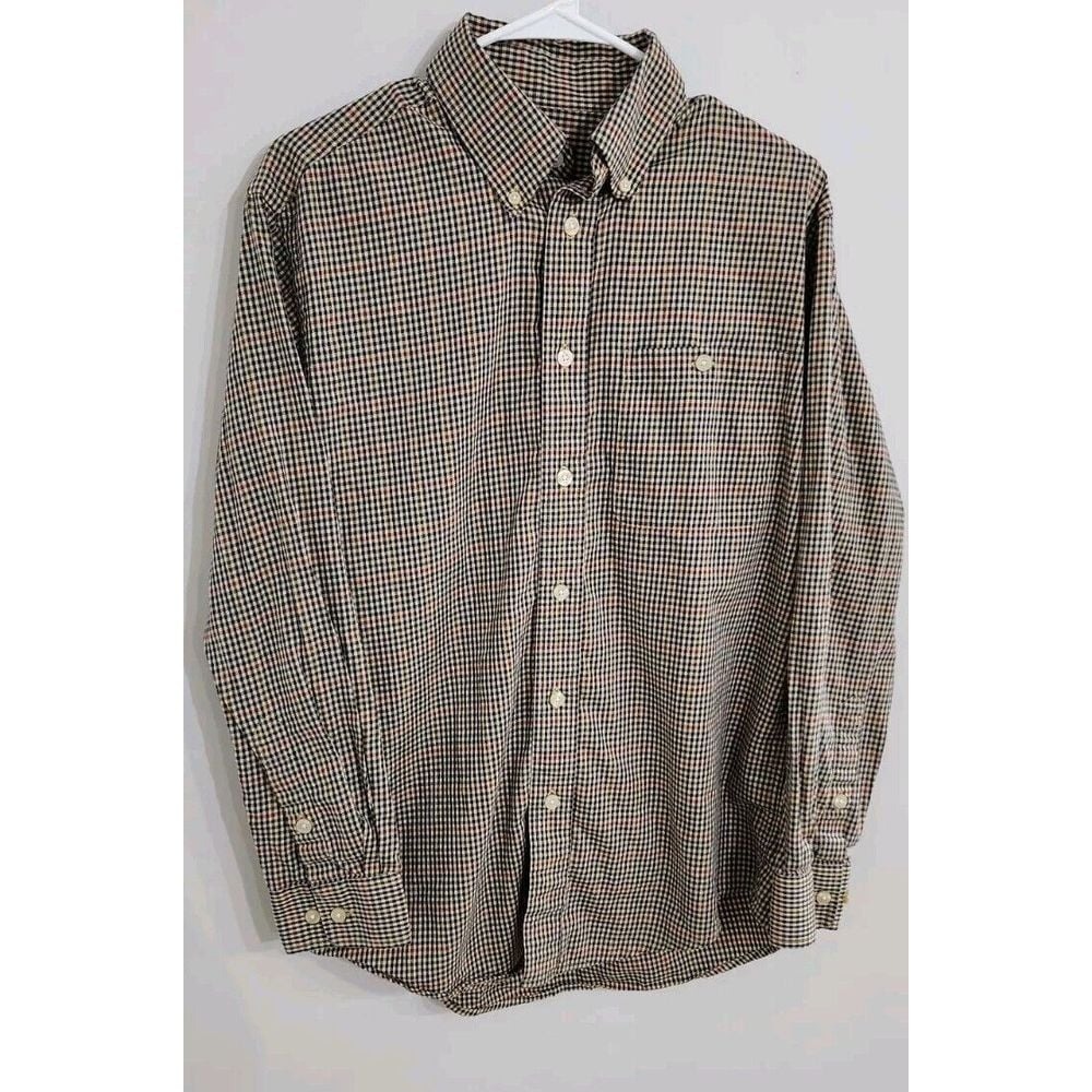 Orvis Mens Size Medium Multicolor Plaid Check Button Collar Country Button Shirt